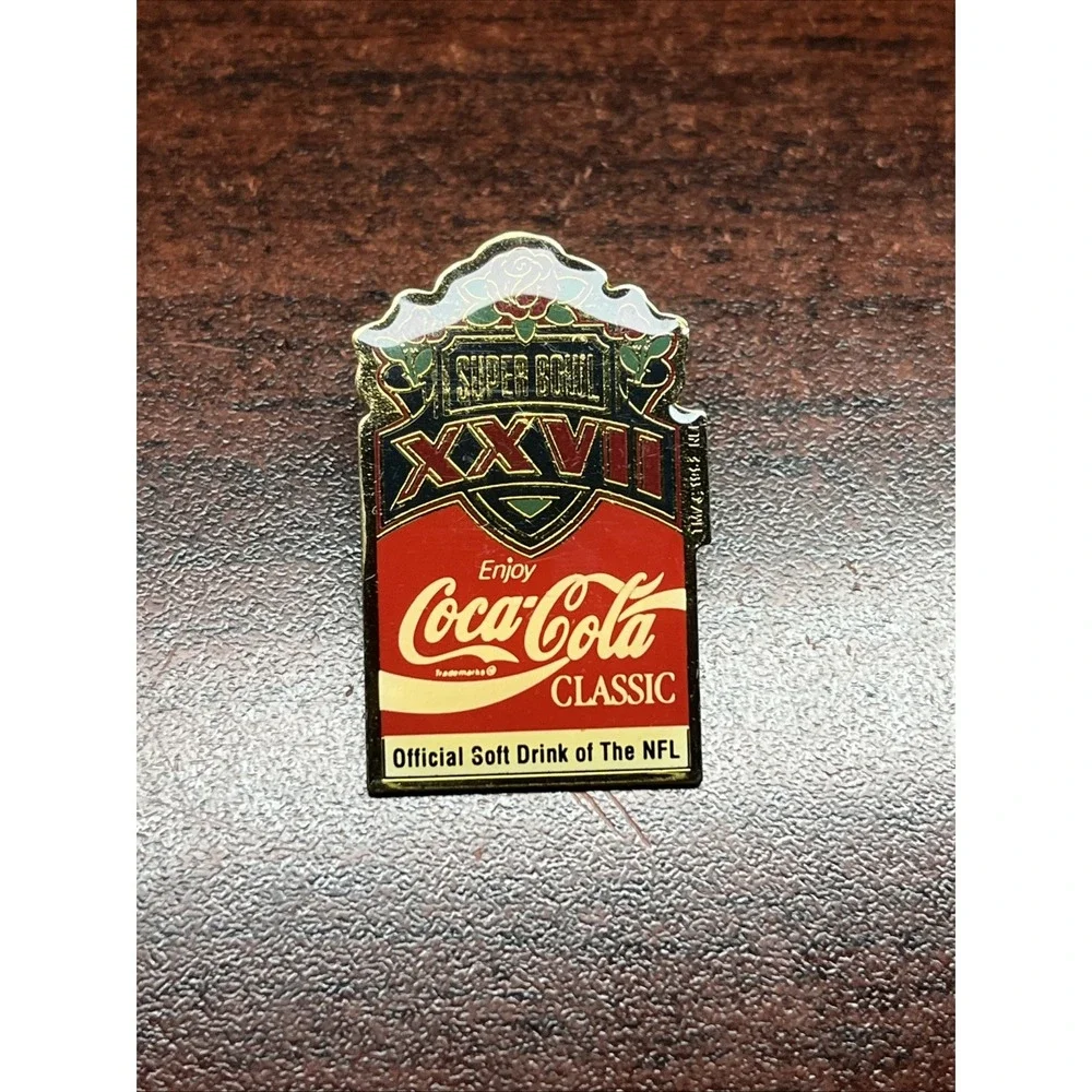 Super Bowl XXVII‎ NFL Dallas Cowboys Buffalo Bills Rose Bowl Coke Lapel Hat Pin